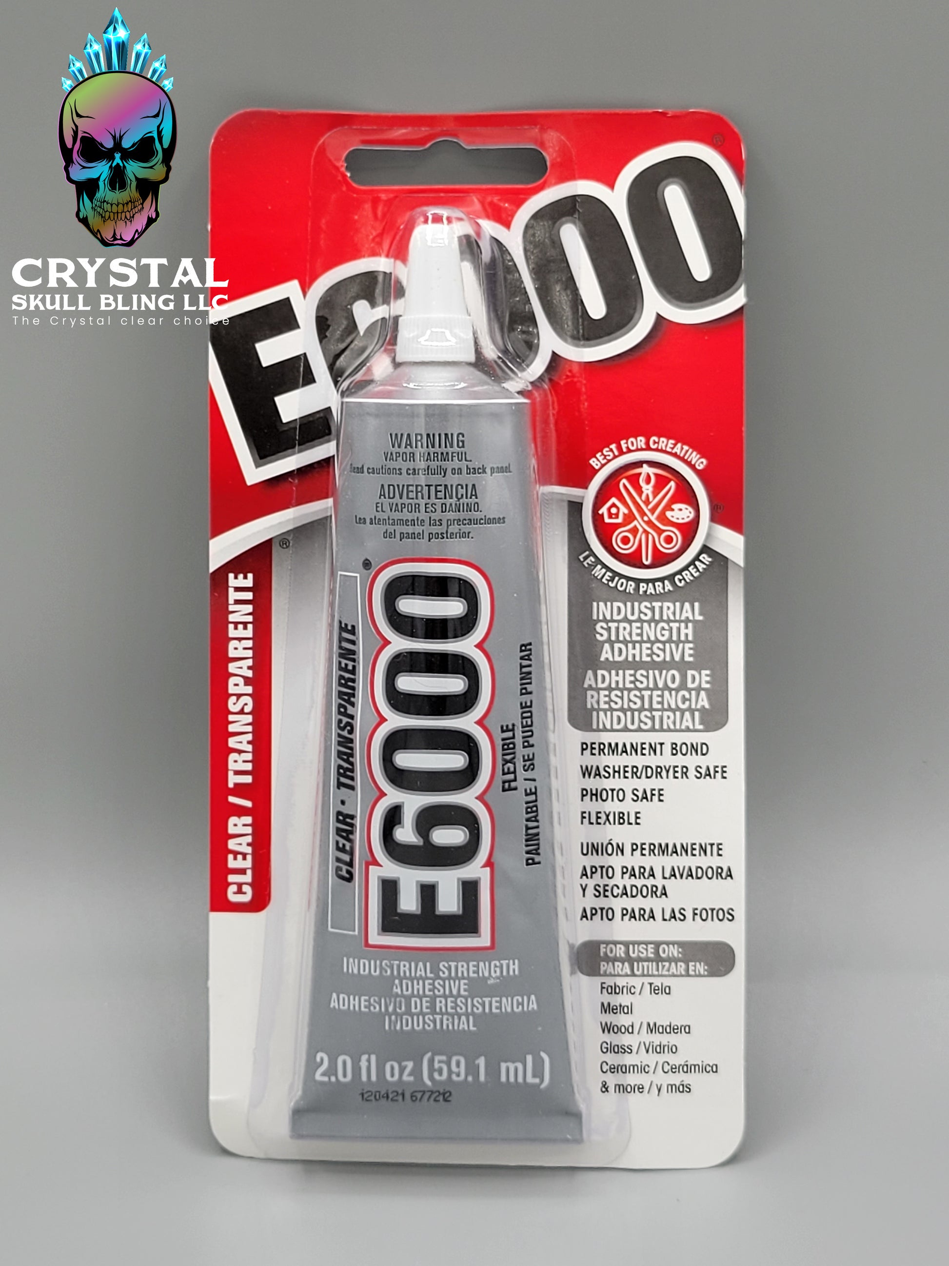 E-6000 Clear/Transparent 3.7.oz – Crystal Skull Bling LLC